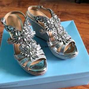 Antonio Melani Sparkly Silver Wedges